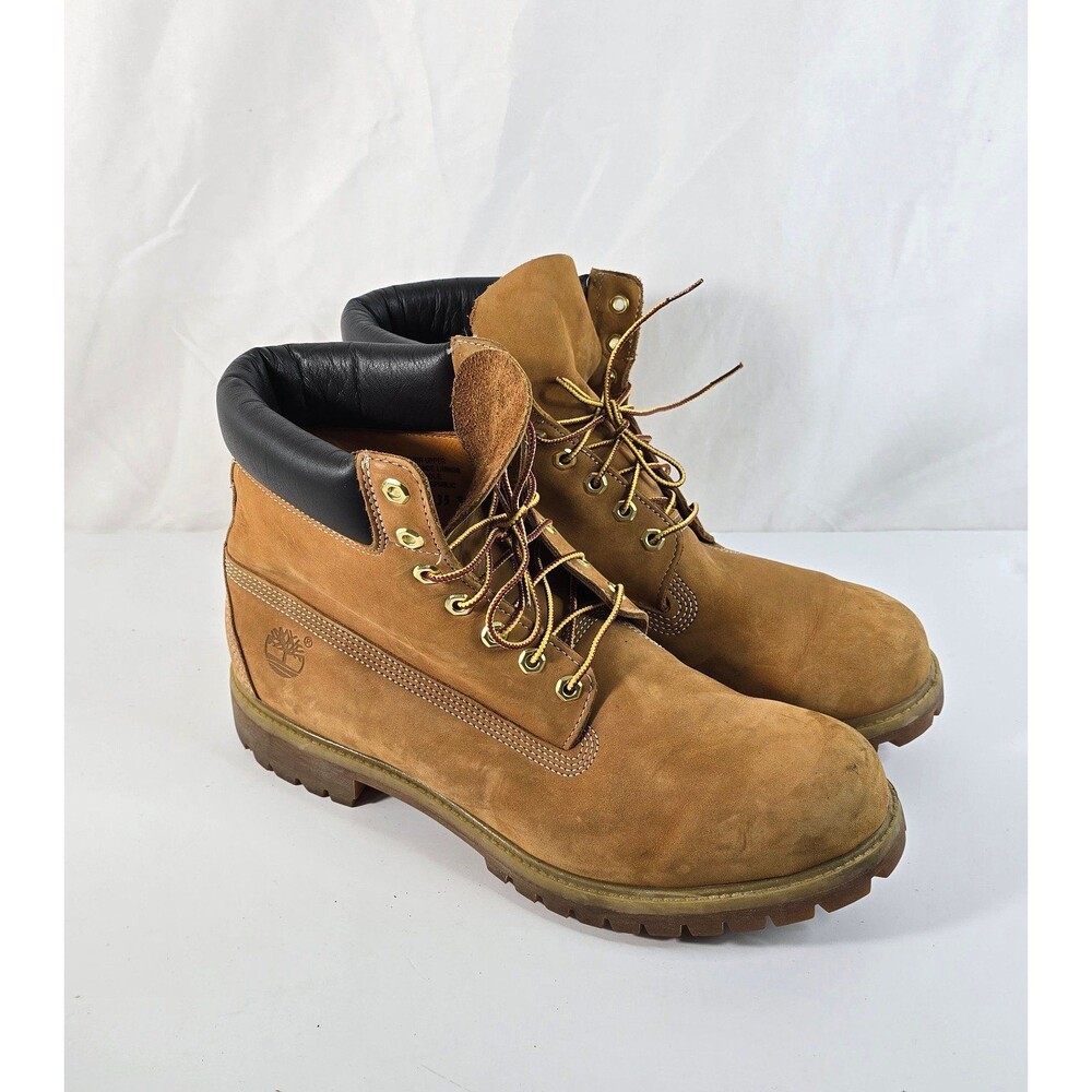 Timberland Premium 6-Inch Waterproof Boots Wheat Leather Men's Size 13 M 10061